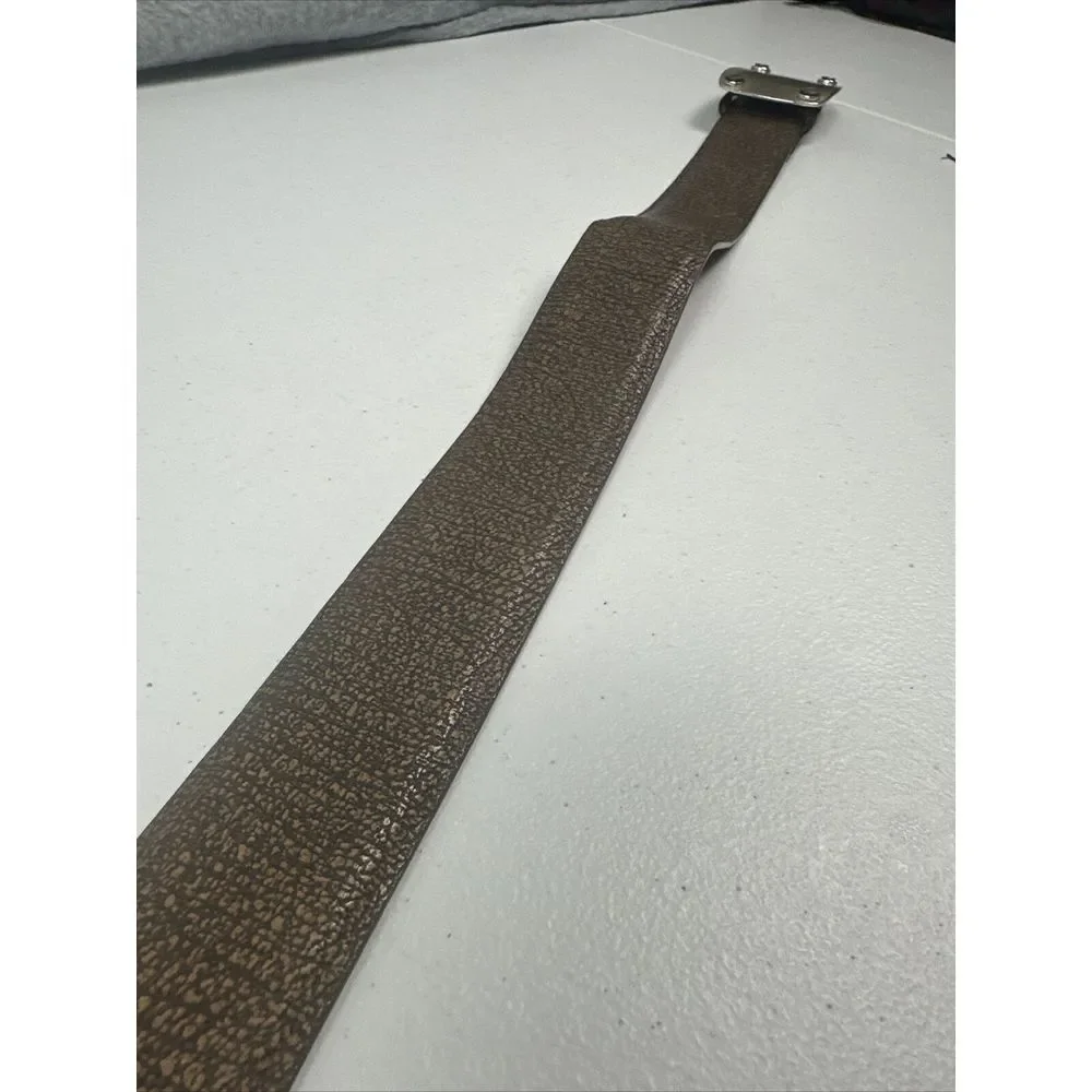 W. Kleinberg Brown Leather Belt with Silver-Tone Buckle